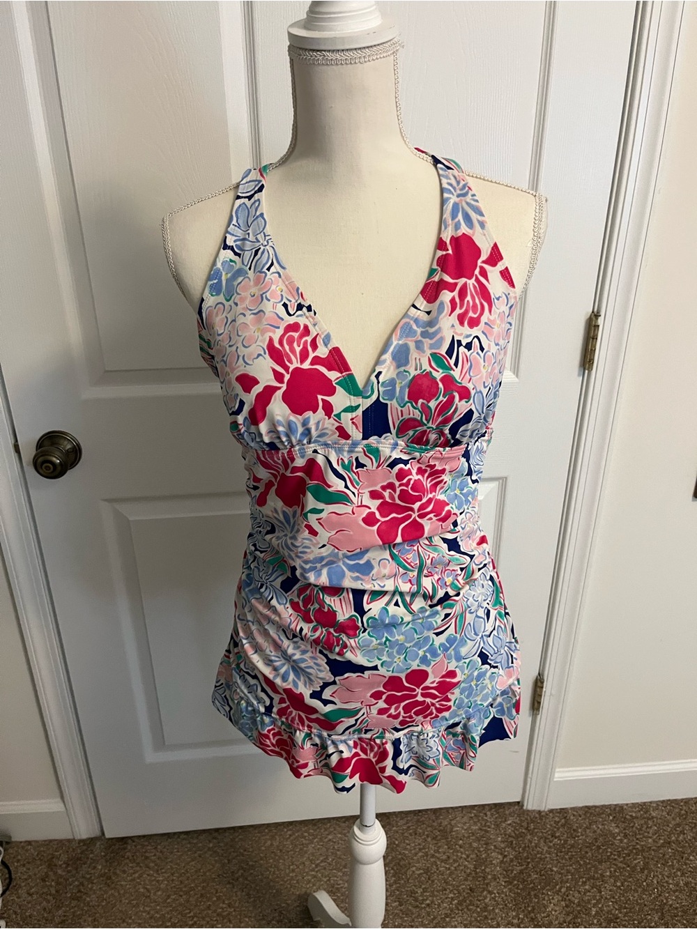 crown & ivy Pink and Blue Floral Swimdress